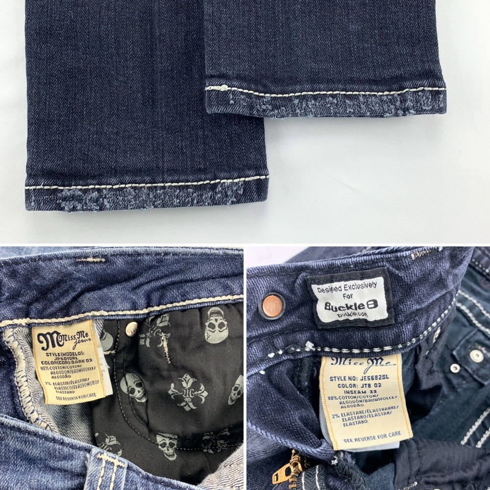 Miss Me Sequin Skinny Stretch Jeans Size 26 - Picture 8 of 8